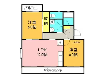 リセス南大岡A・B棟(2LDK/1階)の間取り写真