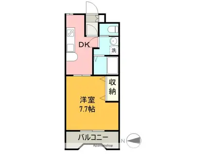 TOKURAGARDENHILLS(1DK/1階)の間取り写真