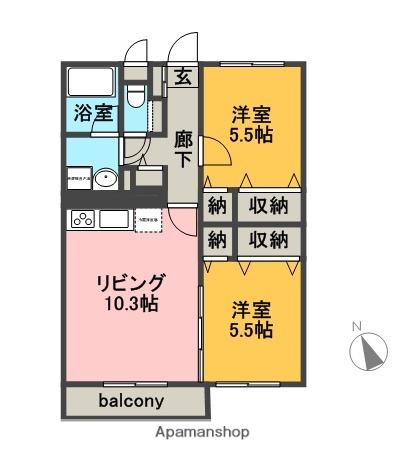 メゾン プランドール(2LDK/1階)の間取り写真