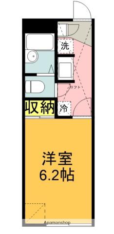 ハーベスト(1K/2階)の間取り写真