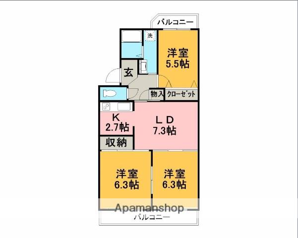 ステラ・エス(3LDK/1階)の間取り写真