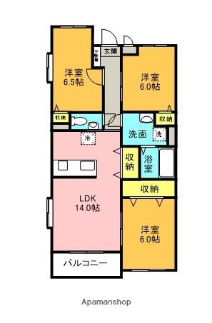 レアールセレッソB棟(3LDK/3階)の間取り写真