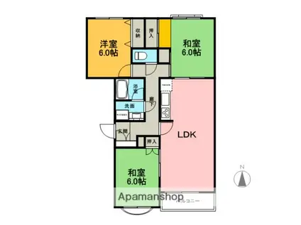 SUNSHINE U(3LDK/2階)の間取り写真