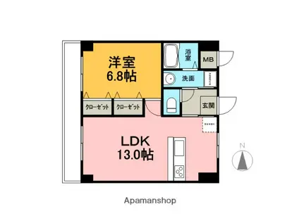 グランドセダー白銀(1LDK/4階)の間取り写真