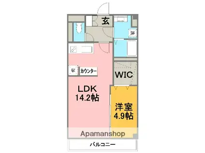 ボンヌ・レ・コルト(1LDK/3階)の間取り写真