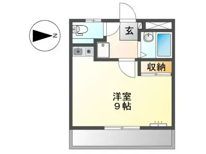 URBAN(ワンルーム/2階)の間取り写真