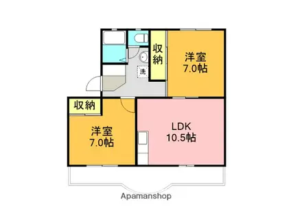 マスタック壱番館(2LDK/1階)の間取り写真