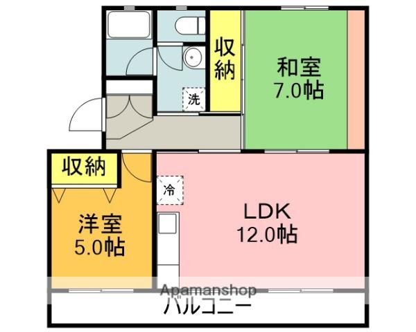 相生ハイツ(2LDK/3階)の間取り写真