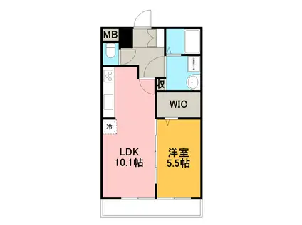 セレスト(1LDK/2階)の間取り写真