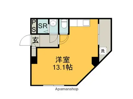 山口ビル(ワンルーム/4階)の間取り写真