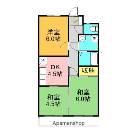 城北ハイツ(3K/2階)の間取り写真