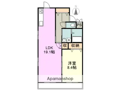 ロイヤルガーデン学園通Ⅲ(1LDK/1階)の間取り写真