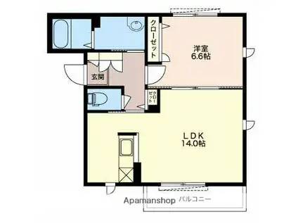 メゾン・ド・レーヴ(1LDK/2階)の間取り写真