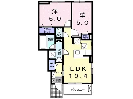ジラソーレ(2LDK/1階)の間取り写真