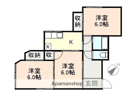 鄕杉アパート(3K/2階)の間取り写真