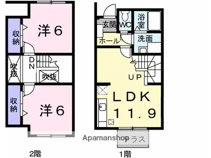 グランリヴァ(2LDK/1階)の間取り写真