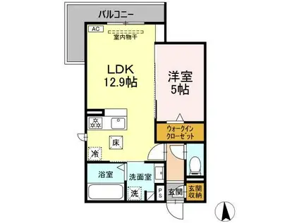 沼津市富士見町PJ(1LDK/1階)の間取り写真
