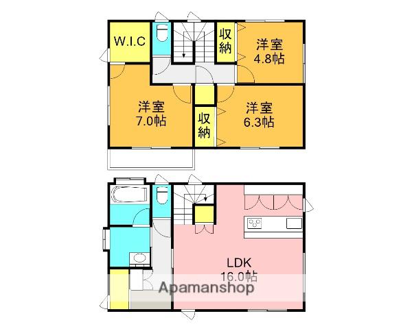 御殿場線 沼津駅 徒歩43分 2階建 築1年(3LDK)の間取り写真