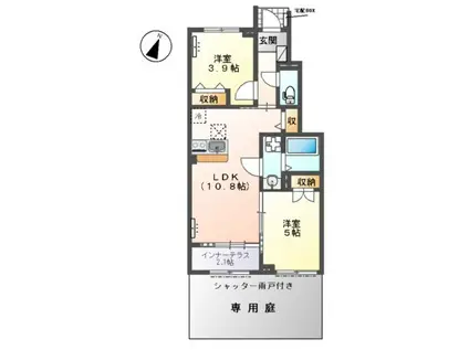 ソラーナ(2LDK/1階)の間取り写真