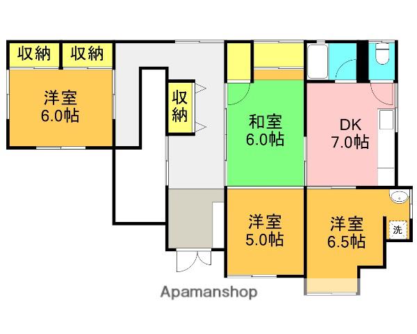東海道本線 片浜駅 徒歩15分 1階建 築53年(4DK)の間取り写真