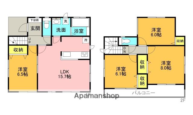 静岡県沼津市 2階建 築6年(4LDK)の間取り写真