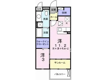 メゾンエテルノ (ワンルーム/1階)の間取り写真
