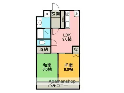 メゾンクラブエコー(2LDK/3階)の間取り写真