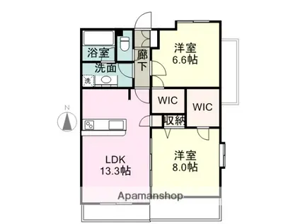 ベラ ビスタ コシヤマ(2LDK/3階)の間取り写真