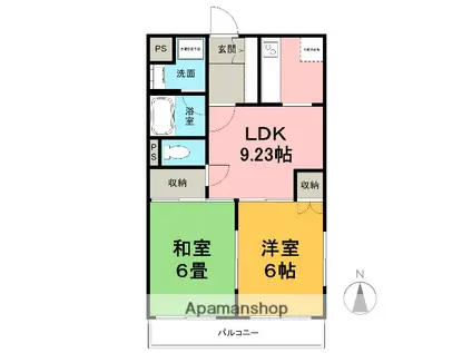 OSTクレスタ(2DK/3階)の間取り写真