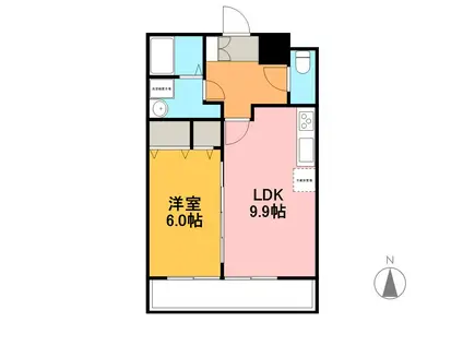 ルミエール若葉(1LDK/1階)の間取り写真