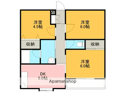 インペリアルハイツOHTAKE(3DK/2階)の間取り写真