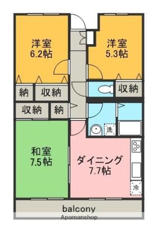 コルティーレ桜堤(3DK/3階)の間取り写真