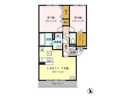 ガーデンコート21(2LDK/1階)の間取り写真