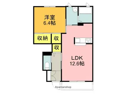 エモシオン(1LDK/1階)の間取り写真