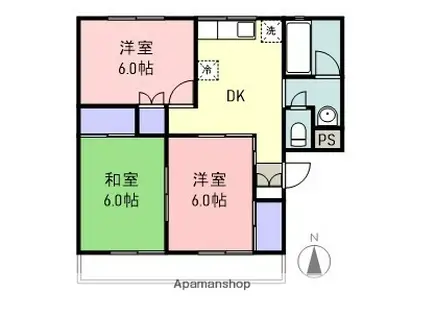 ヴェル・アージュ・ノゼ(3DK/2階)の間取り写真