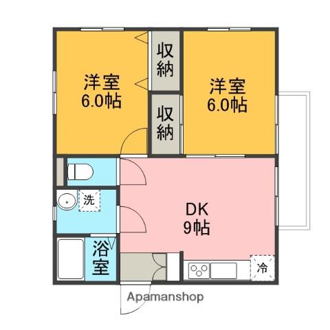 メゾンエトワール3(2DK/1階)の間取り写真