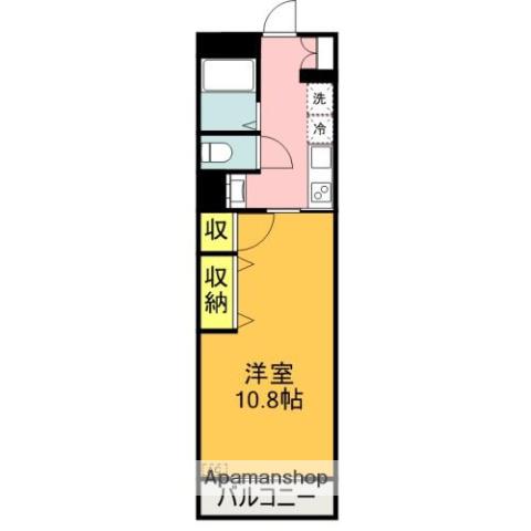 メゾンシエスタ(1K/4階)の間取り写真