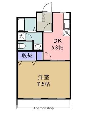 イーストピア(1DK/2階)の間取り写真