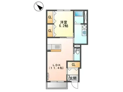 パールブライト(1LDK/1階)の間取り写真