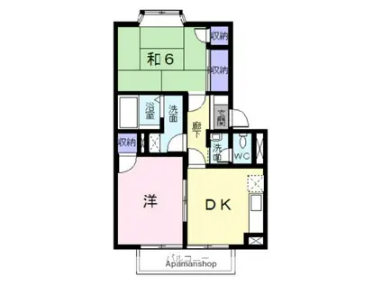 コータコートⅡ(2DK/2階)の間取り写真