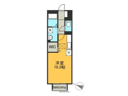 アーデン三島(ワンルーム/1階)の間取り写真