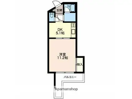 コウシンハイツ(1DK/2階)の間取り写真