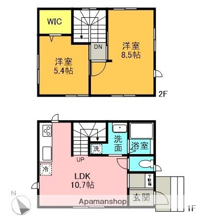 御殿場線 裾野駅 徒歩12分 2階建 築6年(2LDK)の間取り写真