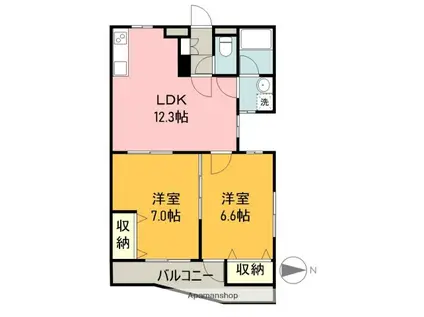 ヴィブレ アトリオ(2LDK/3階)の間取り写真