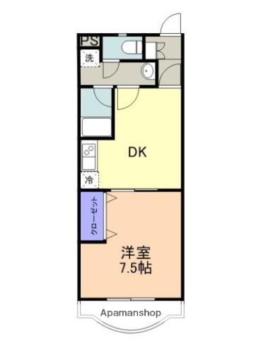 グランヒルズK-1(1DK/3階)の間取り写真