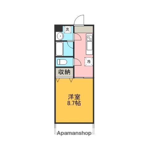ジュネスⅡ(1K/1階)の間取り写真