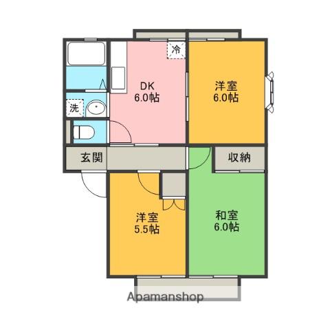 サンビレッジ南一色(3DK/2階)の間取り写真