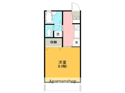 ロイヤルはまゆう(1K/1階)の間取り写真