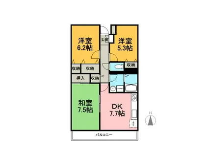 アビタシオン松長(3DK/3階)の間取り写真