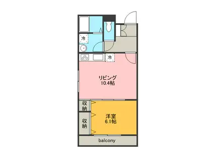 アビターレ上土狩(1LDK/2階)の間取り写真